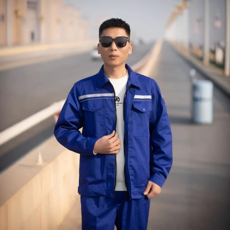 夏季长袖透气工作服车间工装制服耐磨薄款汽修套装劳保服-阿里巴巴