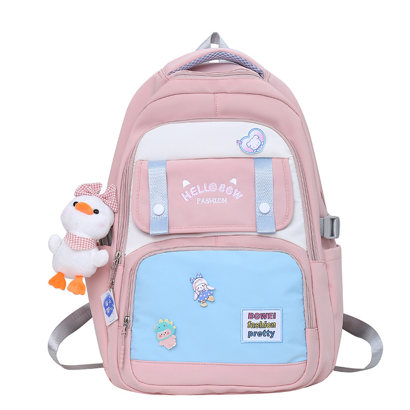 Mori Style Fresh Girls Backpack Japanese University Style Middle School Student Schoolbag New Trendy Casual Contrast Color Backpack