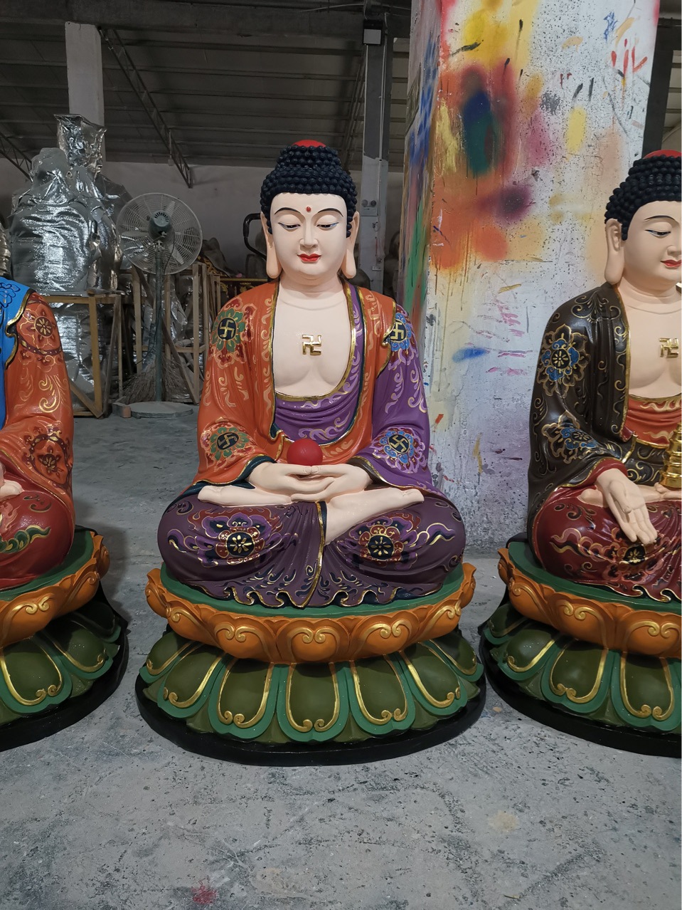 三宝佛佛像树脂