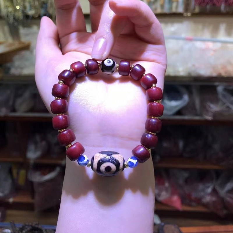 Peng Sen Live Supply Wholesale Tibet Yak Bone Hand-Knitted Bracelet God of Wealth Tibet Beads Tiantie Dapeng Bird Bracelet Ornament