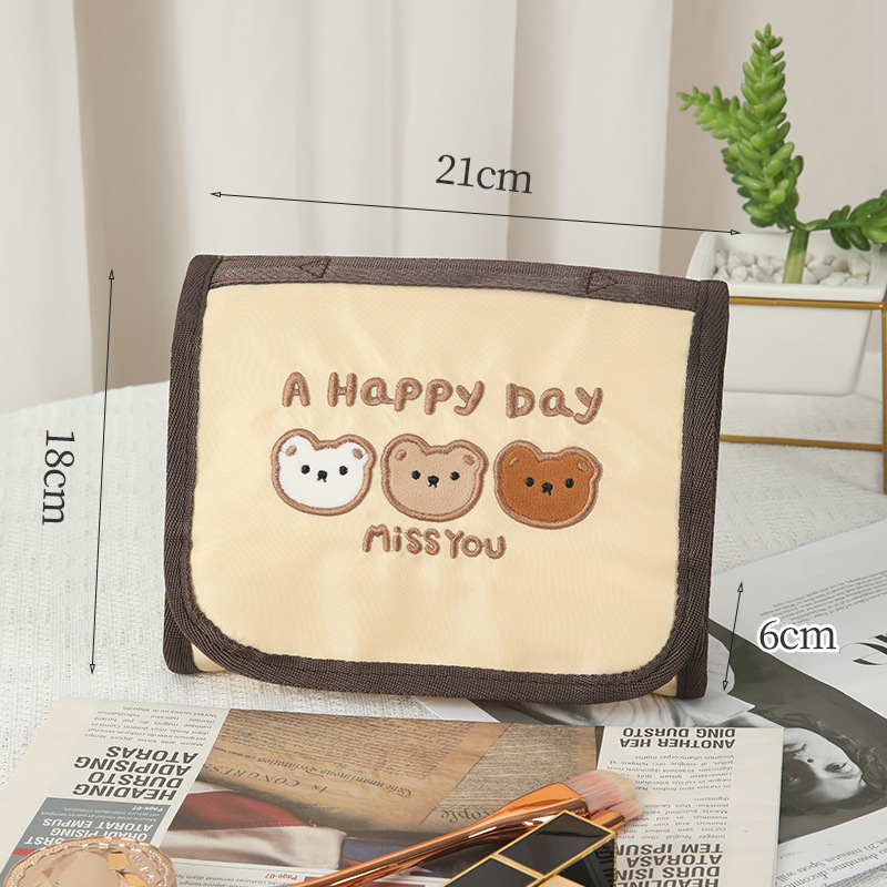 Spot Supply Large Capacity Cartoon Cute Folding Cosmetic Bag Portable Cosmetic Bag Portable Women's Storage Bag Wholesale