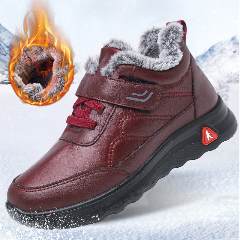 winter 2023 new women‘s cotton shoes middle-aged and elderly mom shoes fleece-lined thickened men‘s and women‘s same walking shoes snow boots