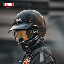 BEASLEY比斯力摩托车头盔哈雷机车复古全盔蓝牙四季安全3C认证