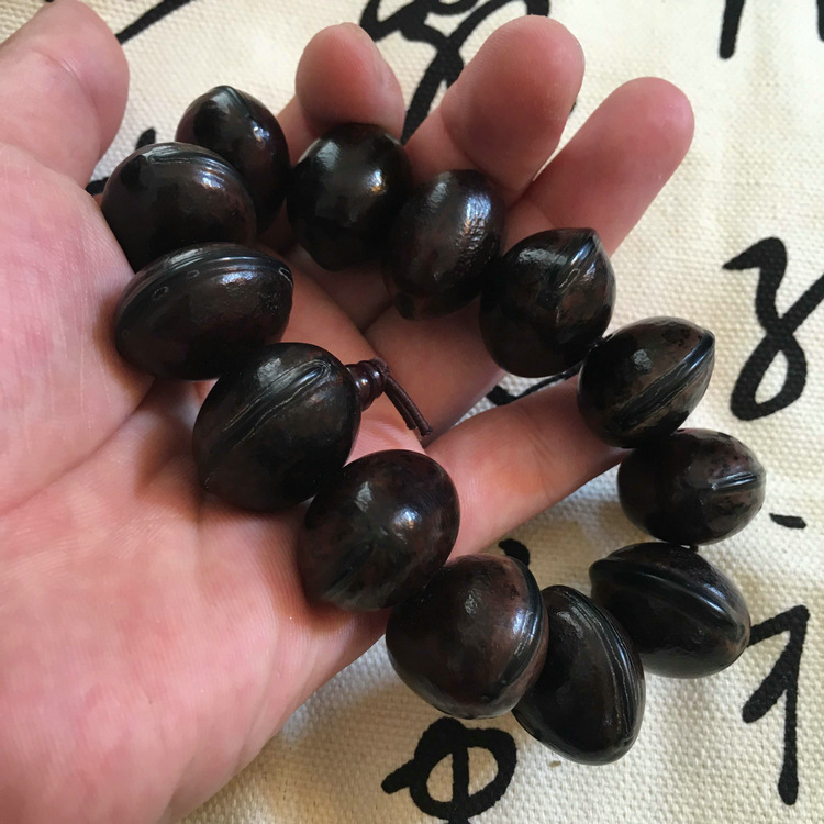 木鱼果菩提子手串 天然原籽木鱼果菩提手珠花木鱼佛珠 大手串手链