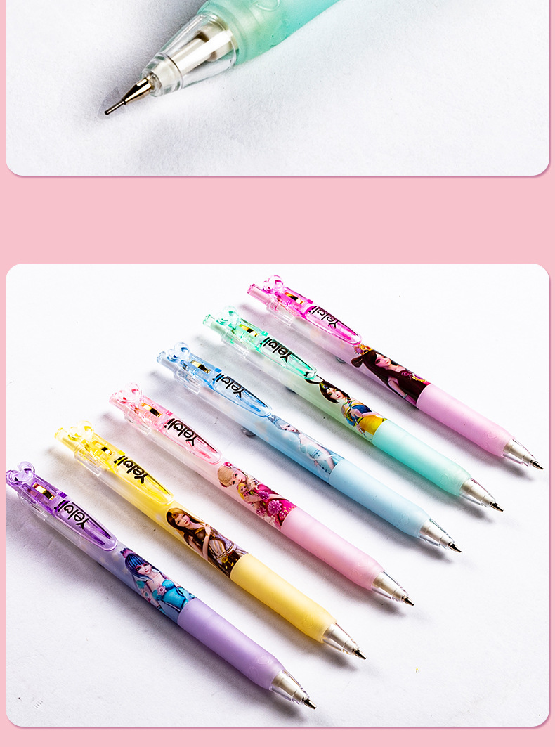 麦和文具 叶罗丽爱心款铅笔套装6支装学生自动铅笔套餐可替换笔芯