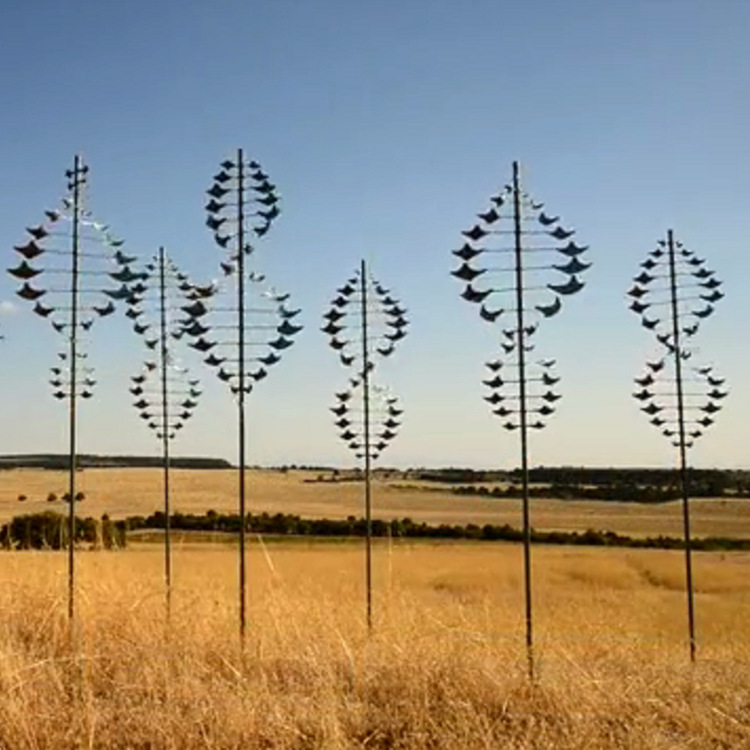 户外园林景观艺术铁艺风动雕塑摆件 无动力风能大树风动景观工程