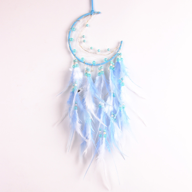 SOURCE Factory Creative Moon Pink Dreamcatcher Tourist Scenic Spot Souvenir Feather Girl Heart Decorative Pendant