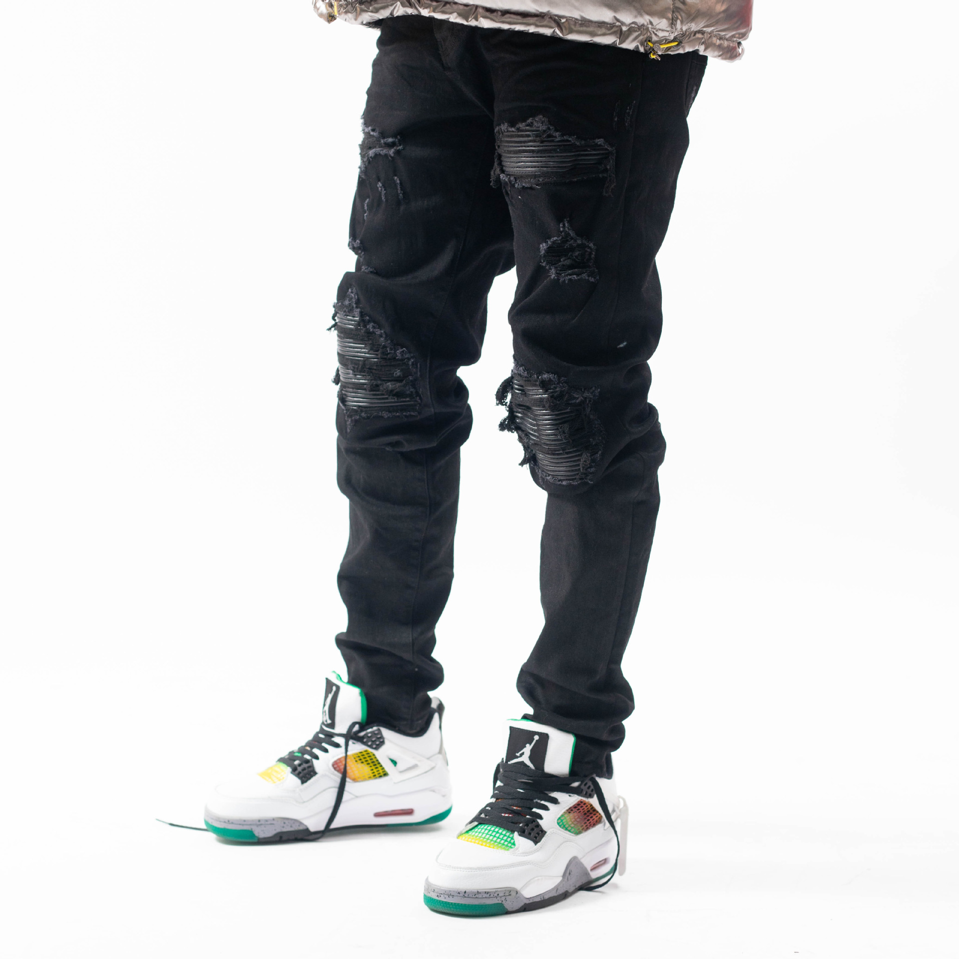 amiri牛仔裤男潮 欧洲站新款修身小脚品质男裤破洞男式牛仔裤批发