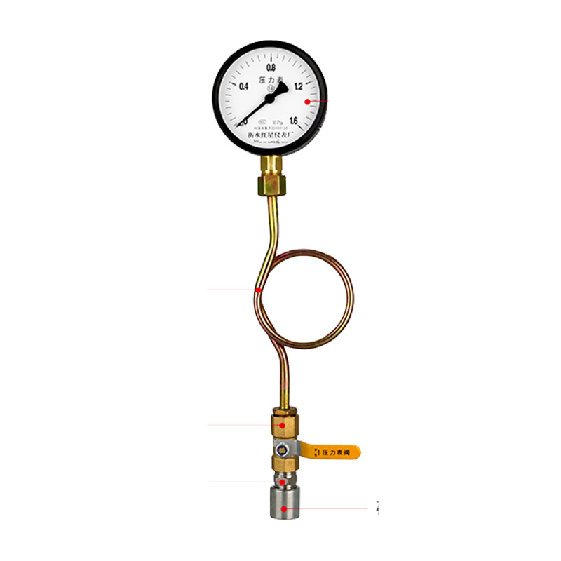 压力表套装y100水压表气压表带缓冲管底座阀门4分管道工业用
