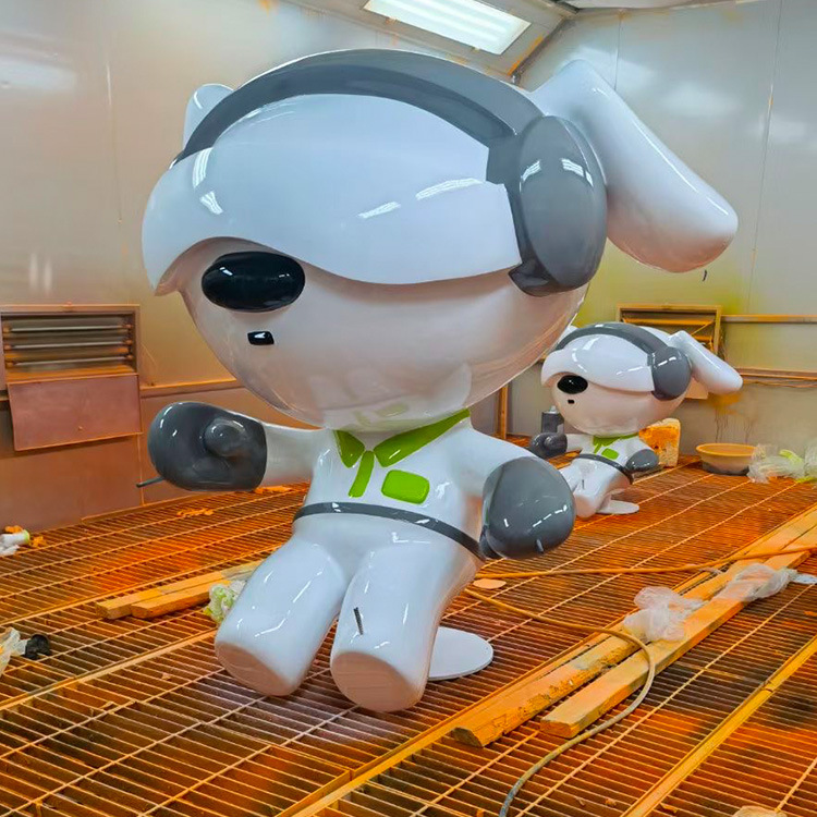 商场门店景区吉祥物京东狗玻璃钢泡沫雕塑摆件展会美陈道具厂家