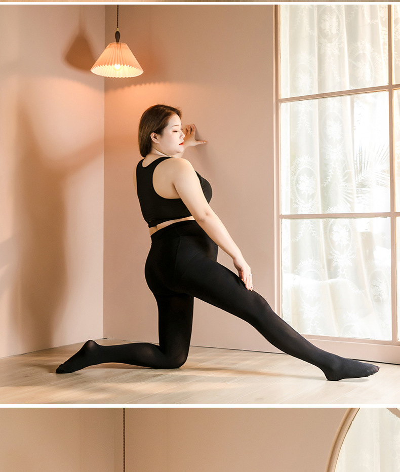 秋冬加大码胖mm丝袜女中厚连裤袜加肥早秋光腿肉色打底神器踩脚春