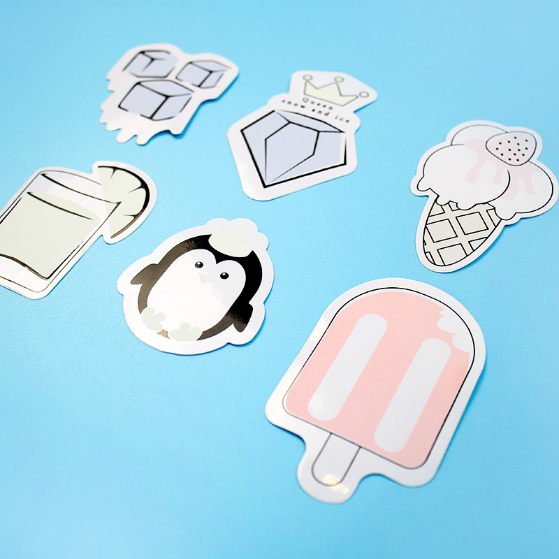 感温变色贴纸卡通图案杯面装饰不干胶贴纸温度遇冷变色贴纸