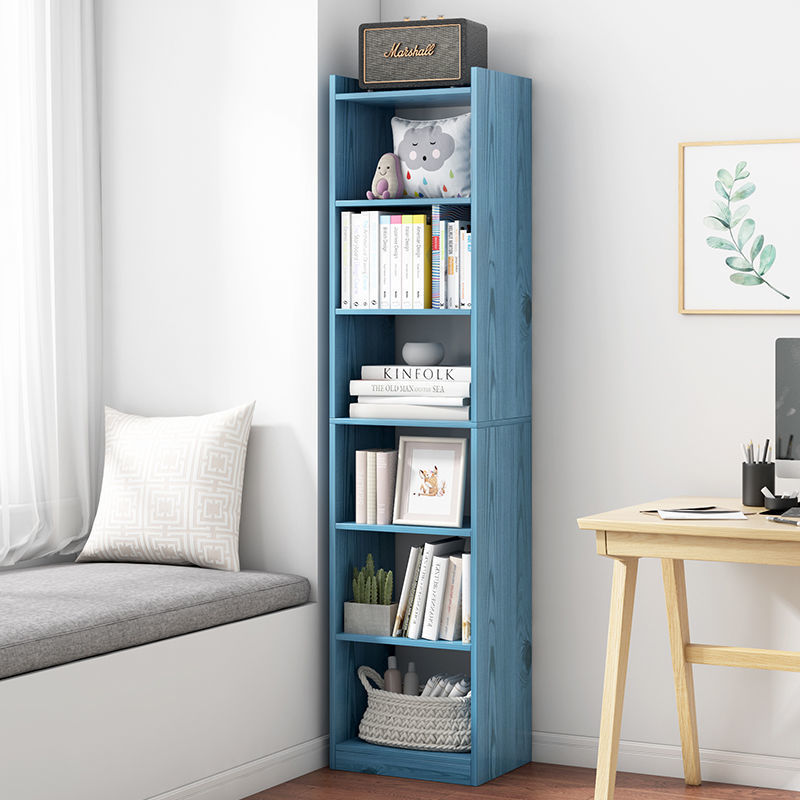 格子柜书架简易落地多层放书书本收纳置物架窄缝卧室客厅书柜厂家
