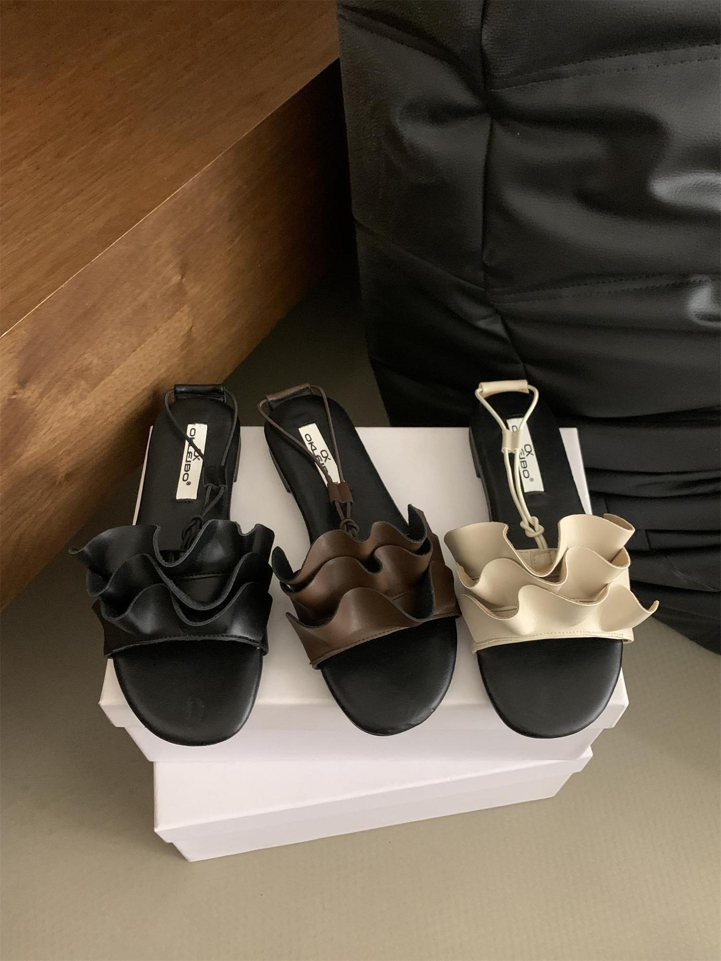 2024年夏新款平底鞋ins罗马凉鞋女潮时尚网红休闲沙滩鞋凉拖-阿里巴巴