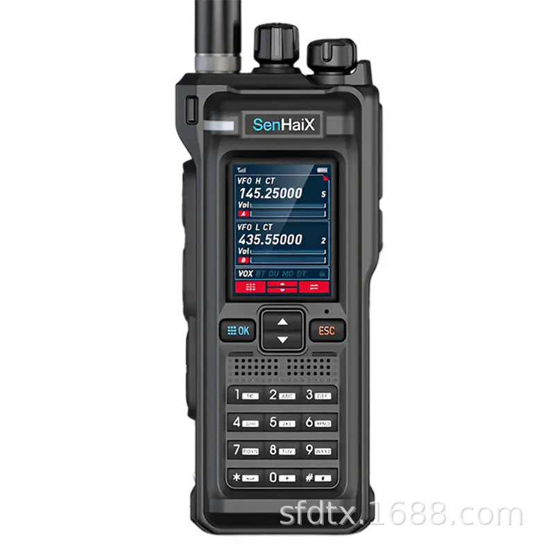 森海克斯gt-12多频段手持对讲机户外app蓝牙写频扫频type-c充电口
