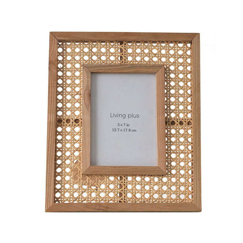 Natural Environmental Protection Rattan and Straw Woven Handmade Home Simple Art Hanging Photo Frame