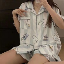 Cross-border pajamas夏季短袖睡衣女士可爱网红玉桂狗新款家居服