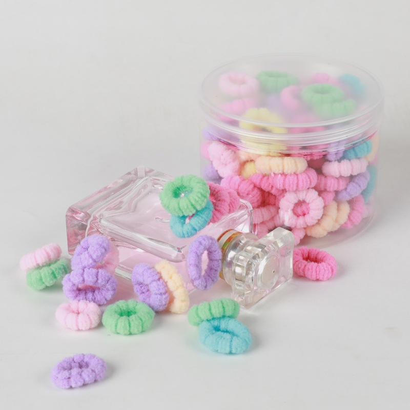 Children's Rubber Band Candy Color Does Not Hurt Hair Elastic Rubber Band Hair Ties/Hair Bands Baby Boxed Small Chuchu Hair Ring
