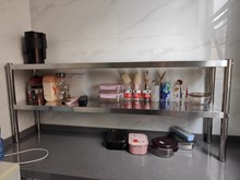 不锈钢工作台架子奶茶店台上架操作台置物架立架厨房平冷柜台面架
