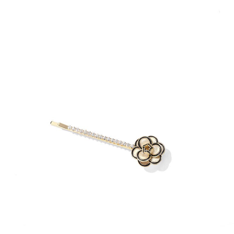 Oil Dripping Classic Style Camellia Rhinestone Pearl Hairpin Korean Style Bar Clip Side Clip Bang Clip Accessories Headdress Hairpin