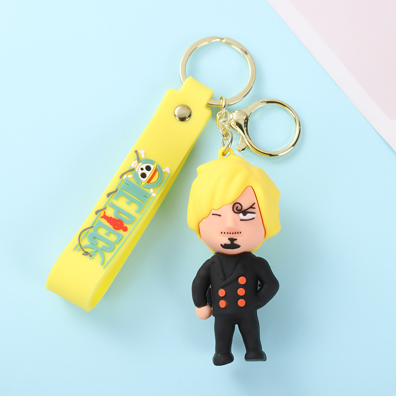 New One Piece Cartoon Animation Keychain Key Chain Schoolbag Pendant Small Pendant Gift Factory Wholesale