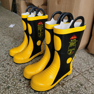 消防员灭火防护靴钢板底钢包头防穿刺砸防化耐酸碱多用途消防鞋