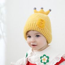 儿童毛线护耳帽加里布针织冬款卡通皇冠男女童3-16个月宝宝保暖帽