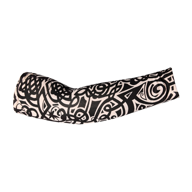 Cross-Border New Arrival Flower Arm Tattoo Viscose Fiber Sun-Protection Oversleeves Sports Gloves Cycling Fishing Sun Protection Ice Sleeve Men Wholesale