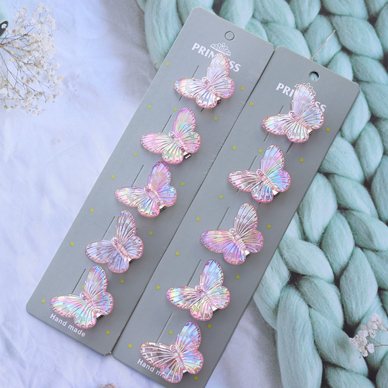 Cross-Border Colorful Butterfly Barrettes Super Fairy Dream Gradient Color Hairpin Vitality Sweet Girl Cute Bangs Clip Side Clip