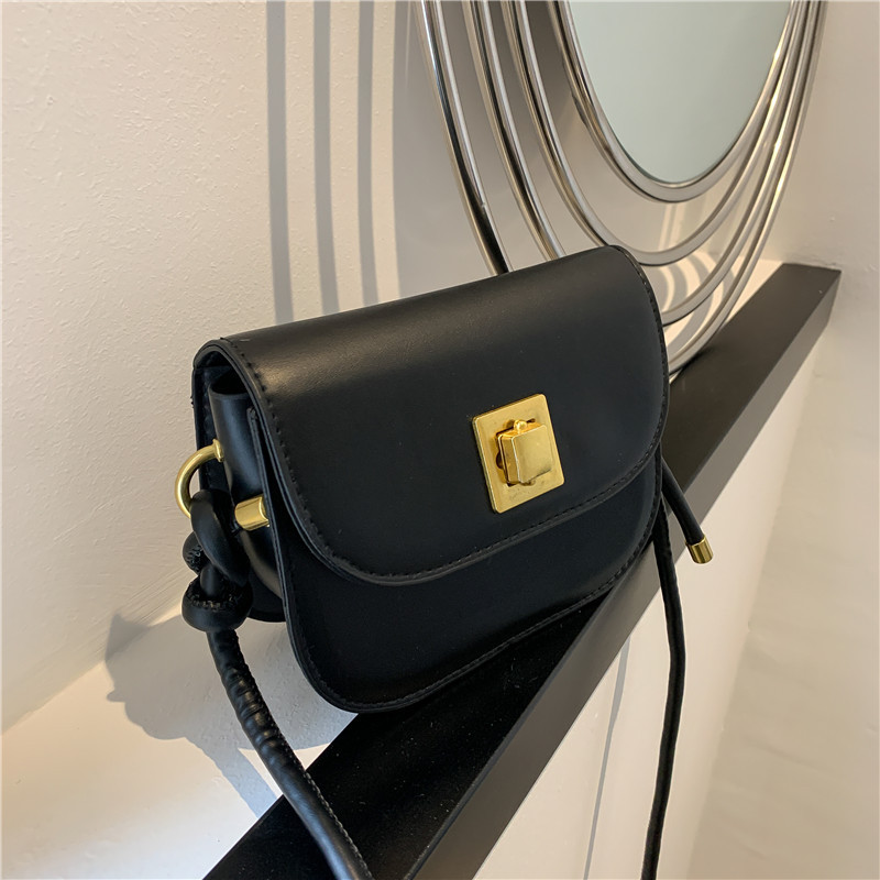 Stylish Good Texture Shoulder Messenger Bag 2022 Spring New Women's Bag Simple Western Style Saddle Bag Solid Color Popular Small Bag