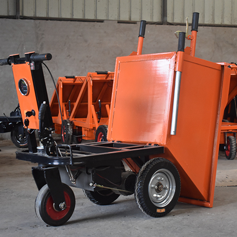 水泥运输车养殖电动双轮翻斗车手推水泥搬砖运料车电动工地灰斗车