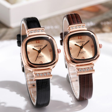 新品爆款跨境电商小方糖皮带女士手表女款学生气质高级感百搭腕表