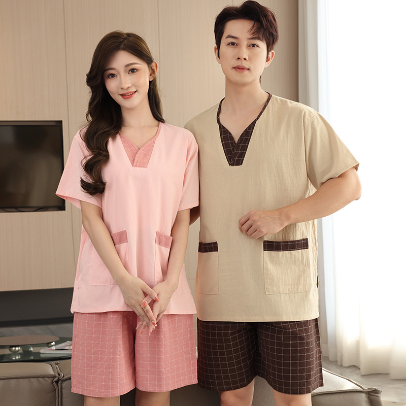 棉质汗蒸服男女情侣桑拿洗浴服套装按摩足疗服高级刮痧火疗家居服