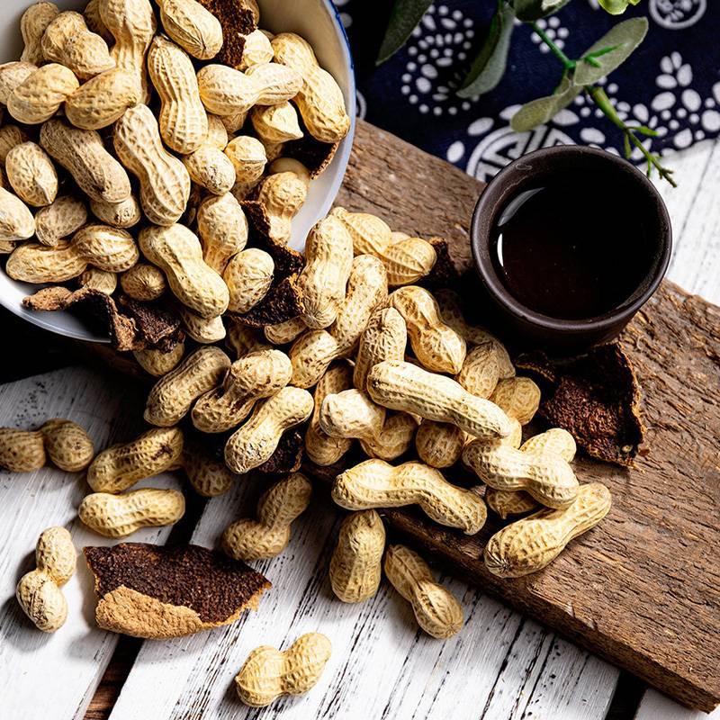 陈皮花生500g袋装水煮烘炒农家小花生新会特产咸香脆带壳零食