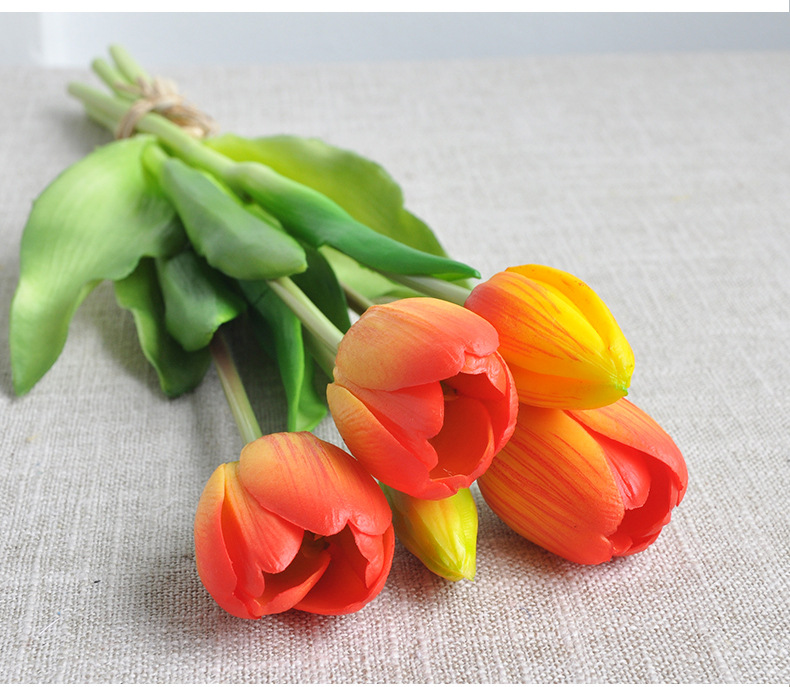 仿真花束摆件假花高档仿真人造郁金香婚庆装饰贸花艺植物花卉批发