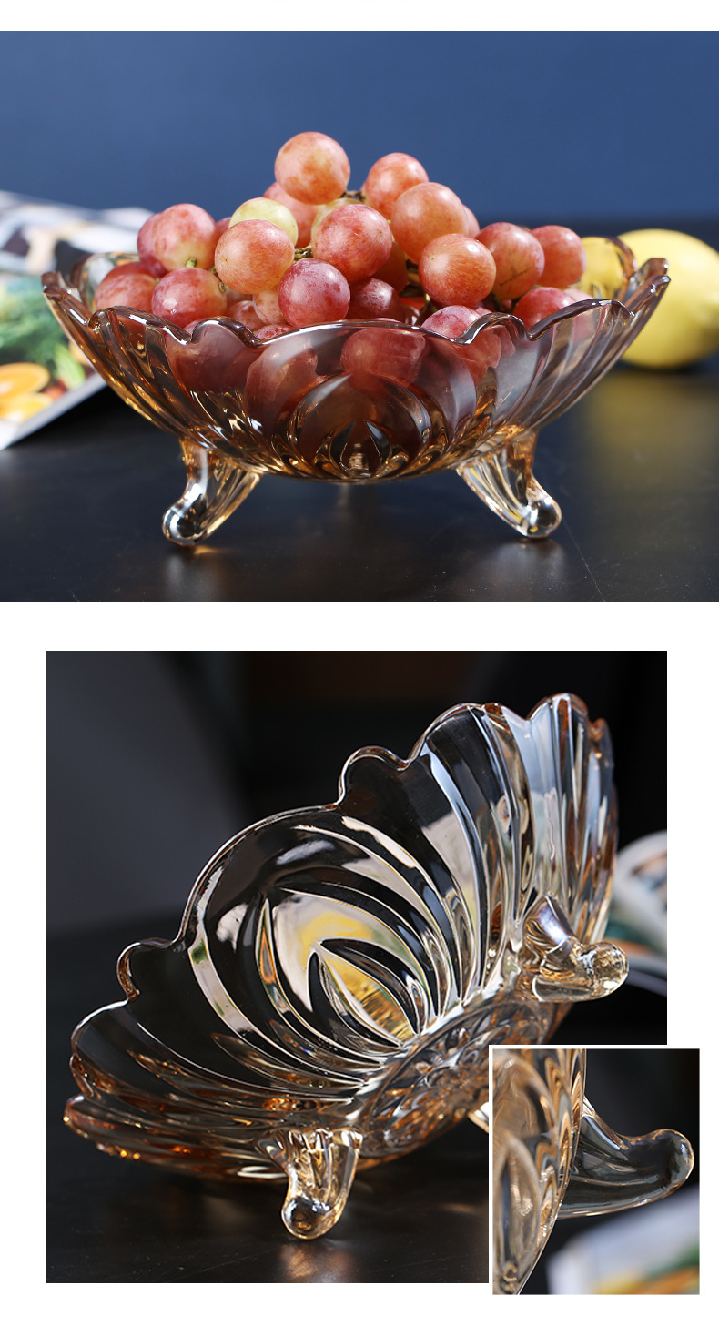 糖果盘子前台客厅家用玻璃欧式个性透明简约多功能ktv装