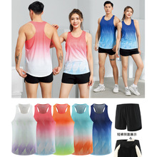 新款体考跑步田径训练服套装男女款马拉松短跑速干比赛队服球衣服