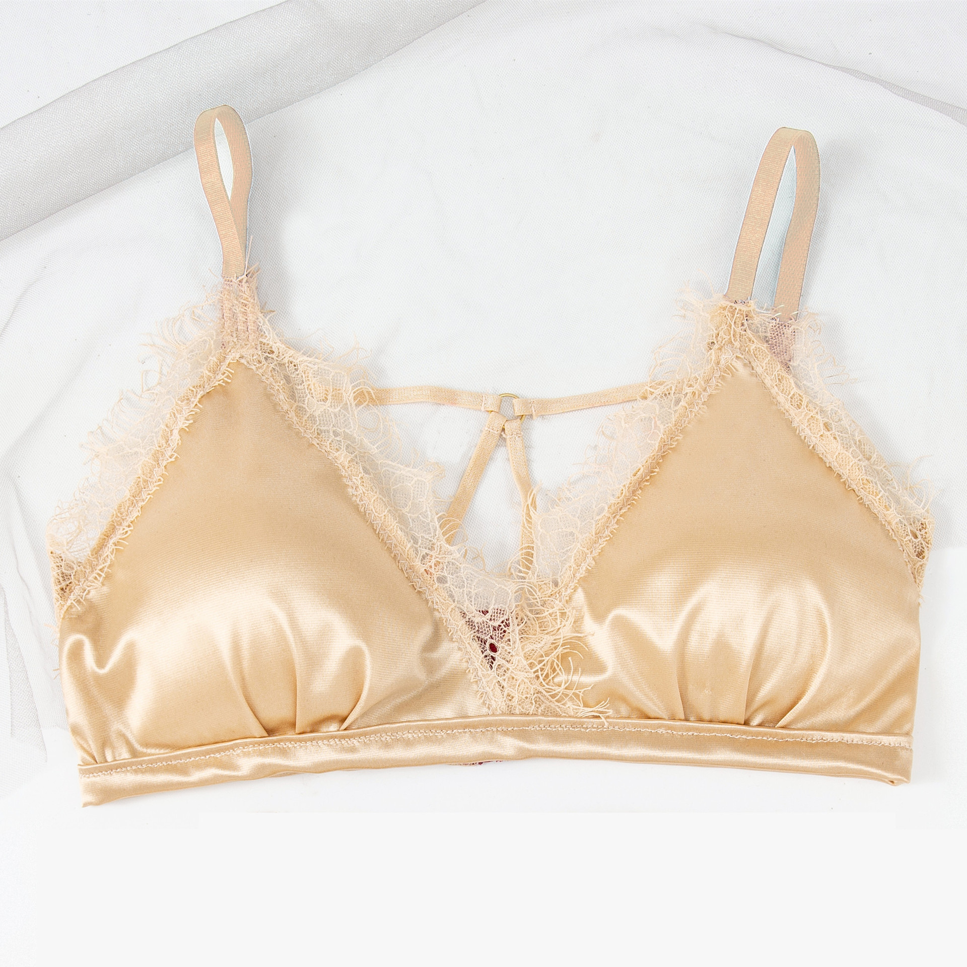 性感细吊带抹胸小bra 蕾丝边无钢圈裹胸少女文胸色丁美背内衣批发