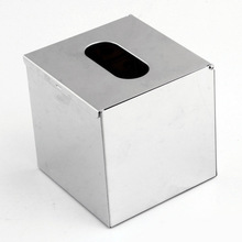 13*13*13正方形不锈钢纸巾盒厂家直供 桌面台面本色防尘抽纸盒