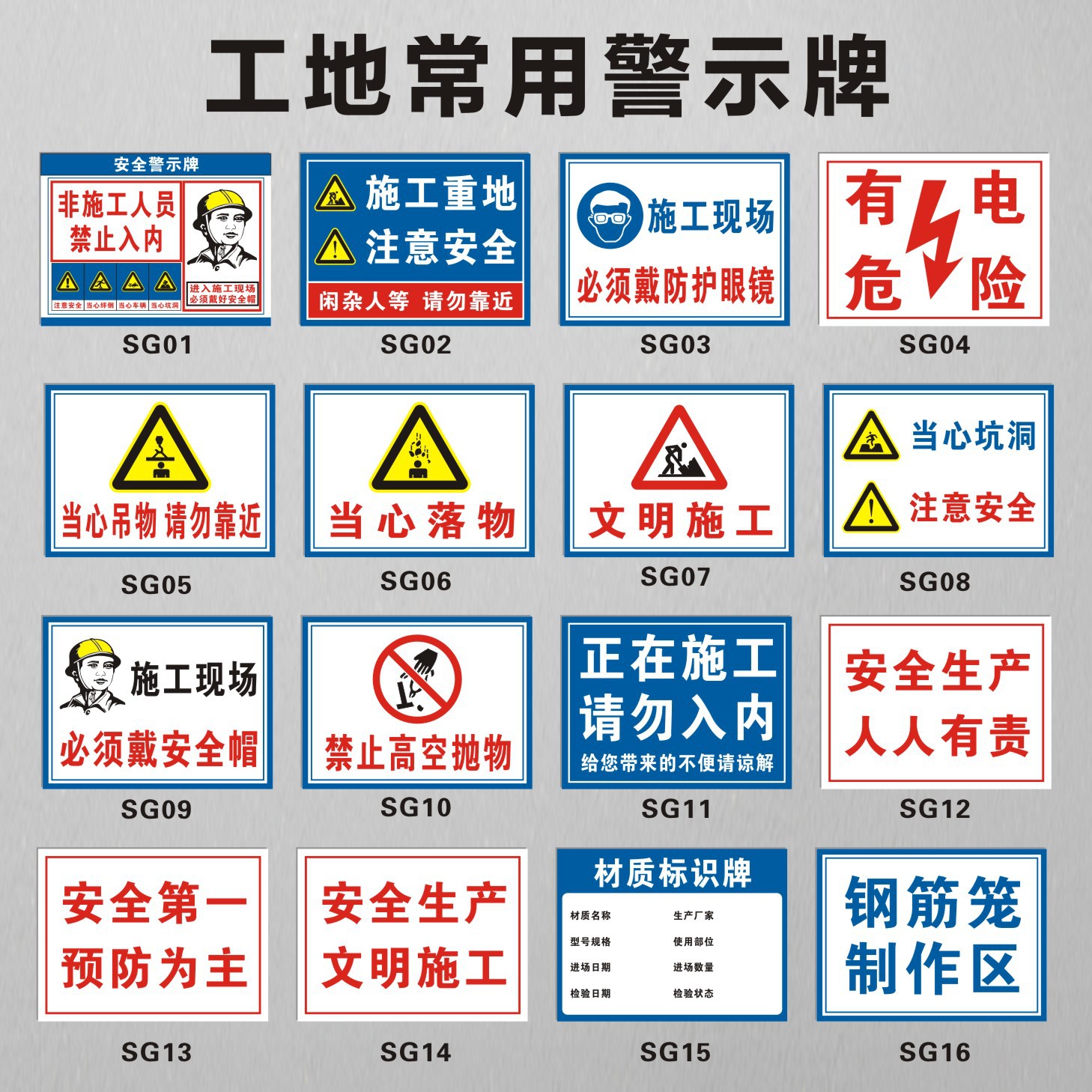 警示牌工地安全标识牌必须戴安全帽警告告知牌工地施工警示牌矿山矿区