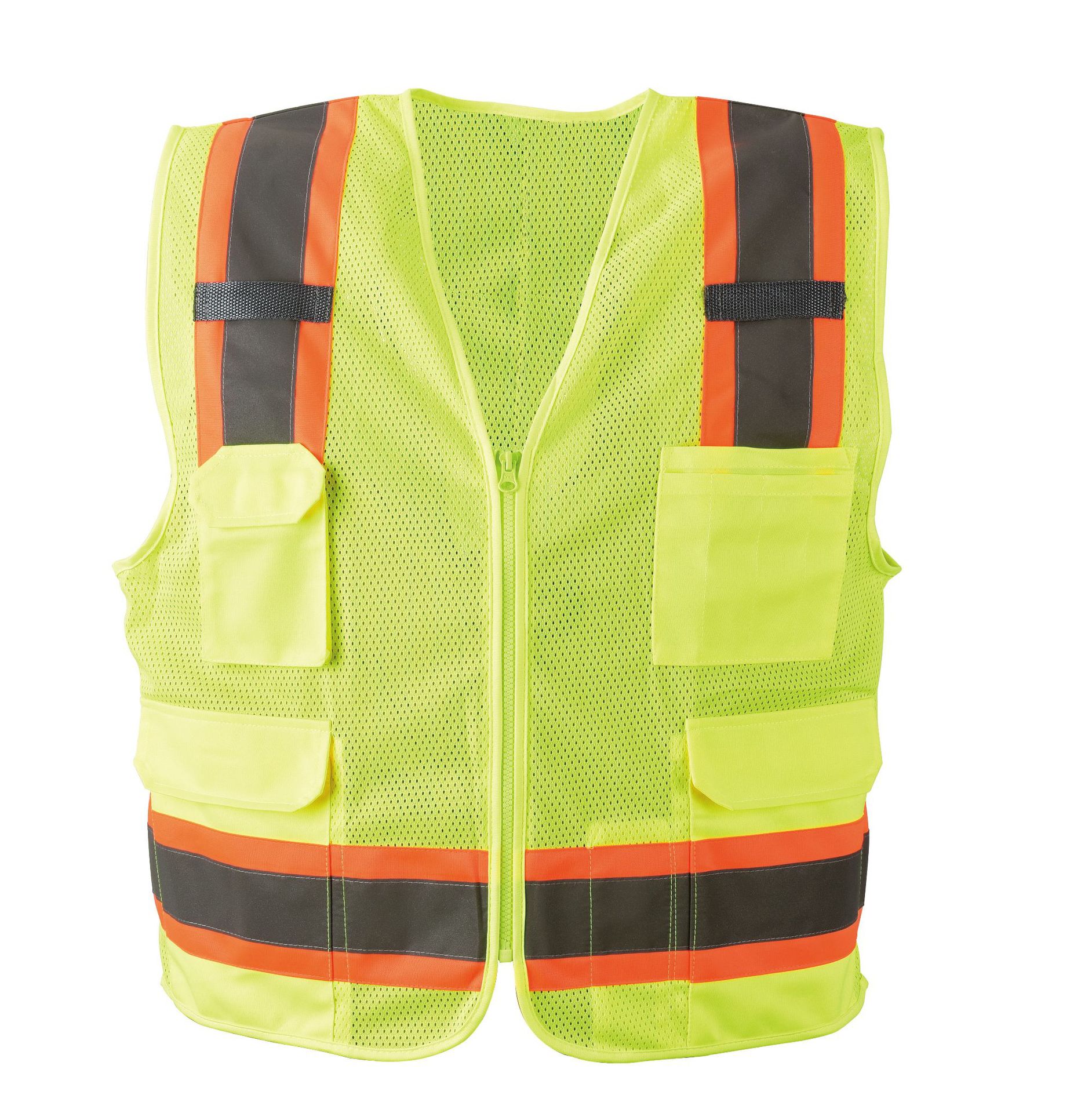 美国款式 11口袋 双色反光条反光服网布反光背心定做考古工作人员