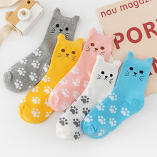 可爱猫条纹袜女袜 秋冬季女士保暖女袜 多款可选条纹中长筒袜