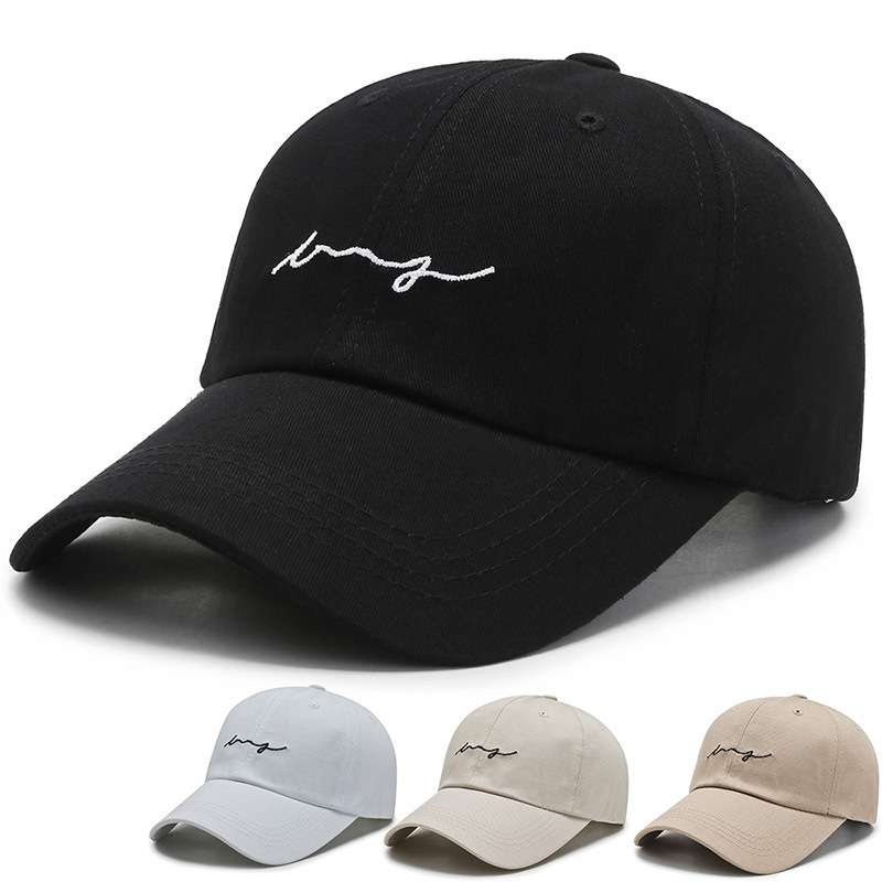 Soft Top Baseball Cap Male Female Letter Simplicity Student Fresh Peaked Cap Korean Four Seasons Leisure Couple Hat