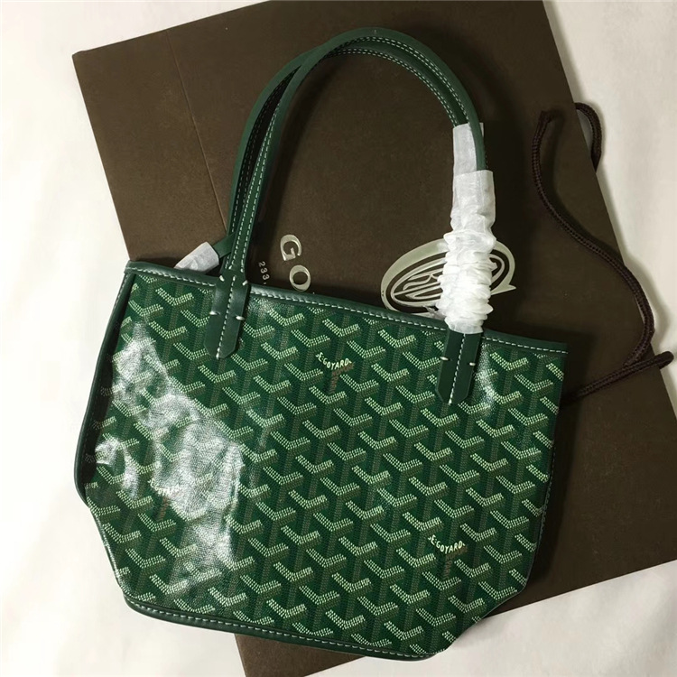 戈雅迷你双面购物袋狗牙经典托特包男女子母包pvc配牛皮手柄