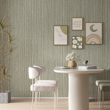 现代简约条纹纯色素色竖条纹墙纸卧室房间客厅壁纸卡其色10米加厚