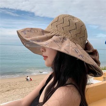 帽子女夏季新款韩版大沿太阳帽户外防晒遮阳帽夏天可折叠便携凉帽