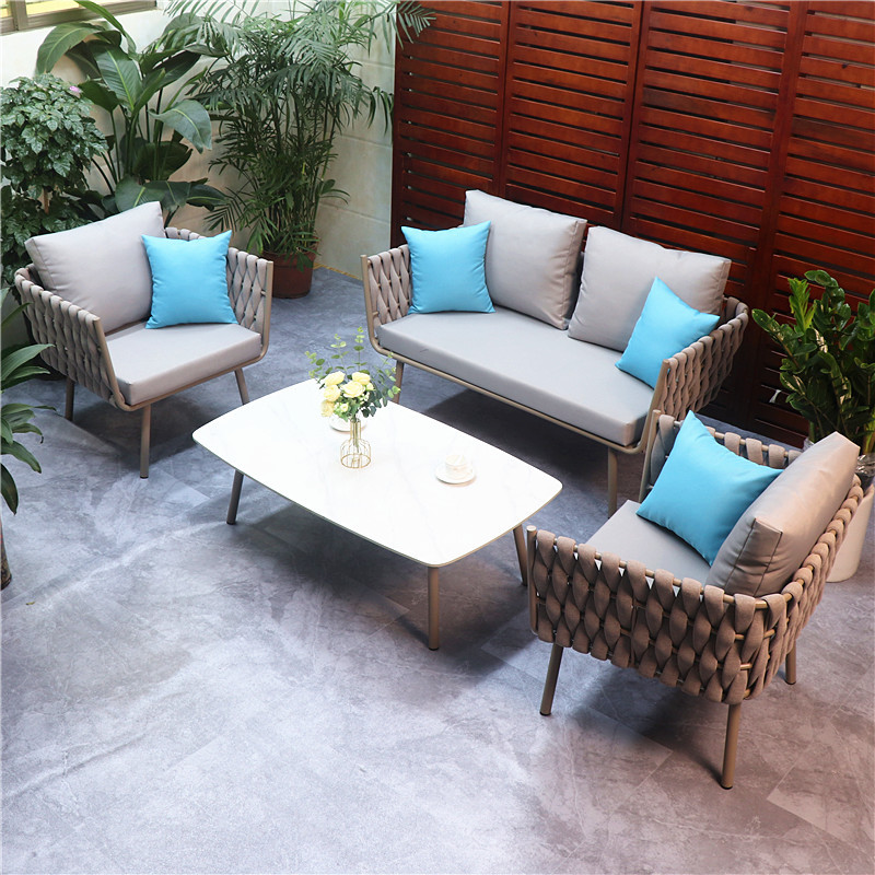 户外沙发庭院防水防晒别墅花园休闲藤沙发设计师藤编沙发简约家具