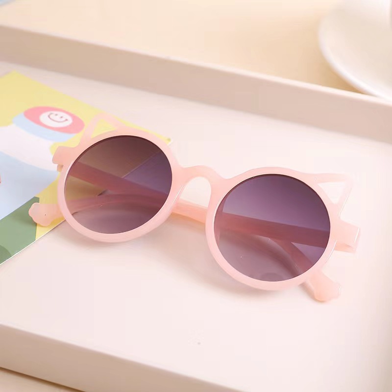 Children's Sunglasses Colorful Simple Cat Ear UV Protection Sunglasses Boys and Girls Eye Protection Cartoon Glasses Sunglasses