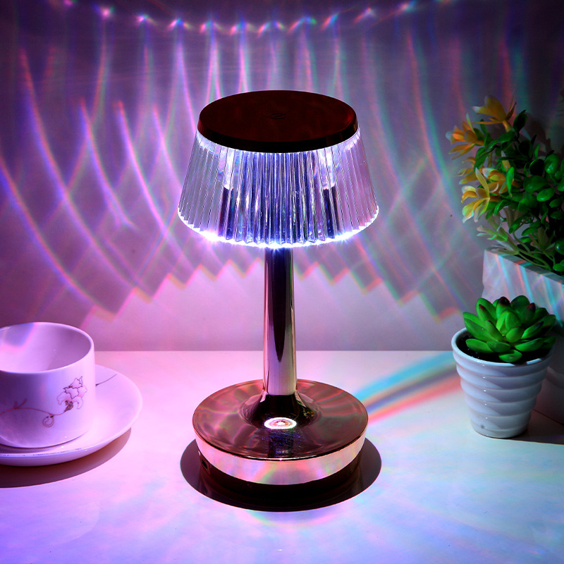 Creative Mushroom Crystal Diamond Table Lamp USB Touch Projection Ambience Light