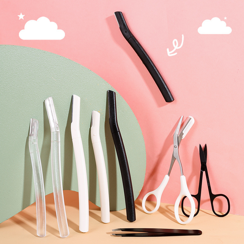 Xixi Five-Piece Tool Set Eye-Brow Knife Stainless Steel Eyebrow Scraping Eyebrow Scissors Set Beginner Eyebrow Trimer Tweezers